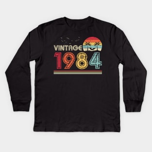 Vintage 1984 Limited Edition 37th Birthday Gift 37 Years Old Kids Long Sleeve T-Shirt